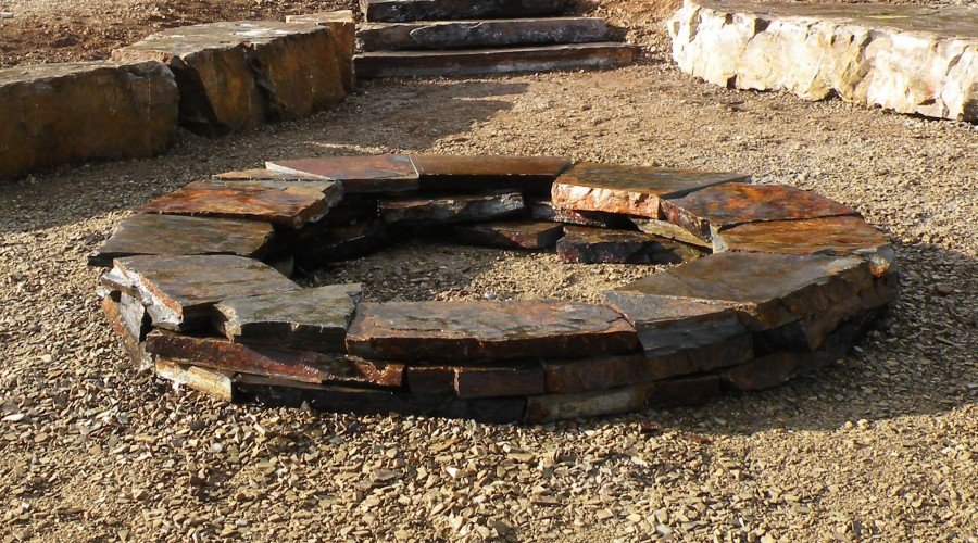 Custom Cut Eagle Mountain Slate Firepit Kits
